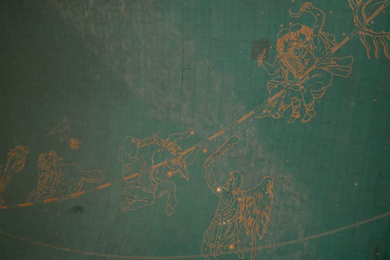 Zodiac signs on a historic astronomical ceiling