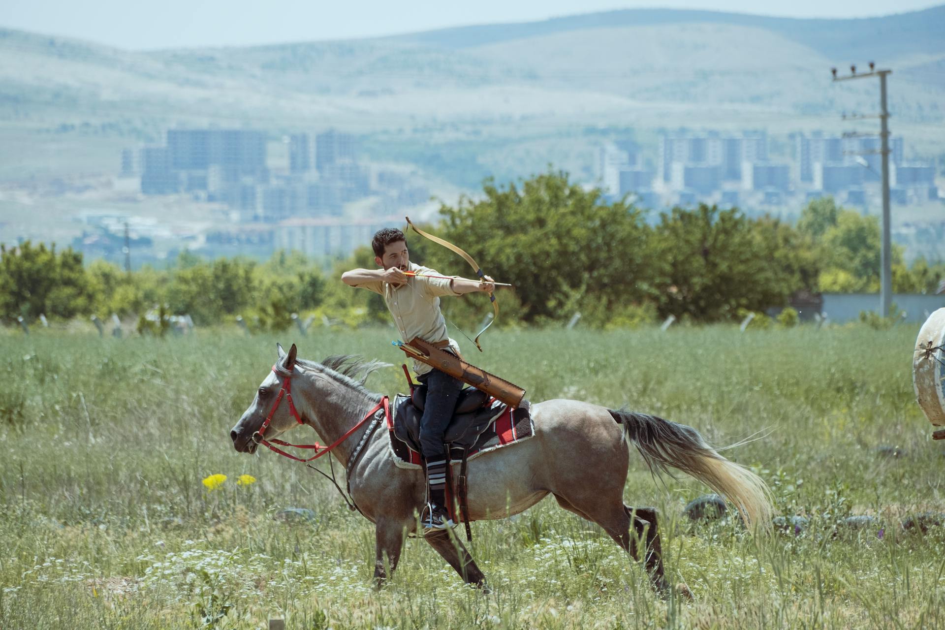 A drawn bow aimed at the horizon, capturing the far-reaching, goal-seeking nature of the Sagittarius archer