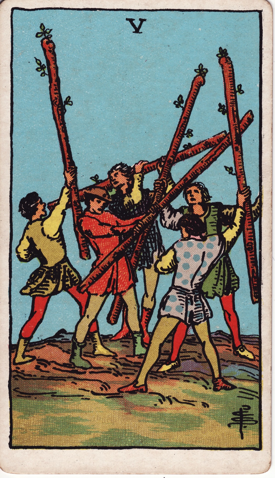 Five Of Wands - Rider-Waite-Smith Tarot