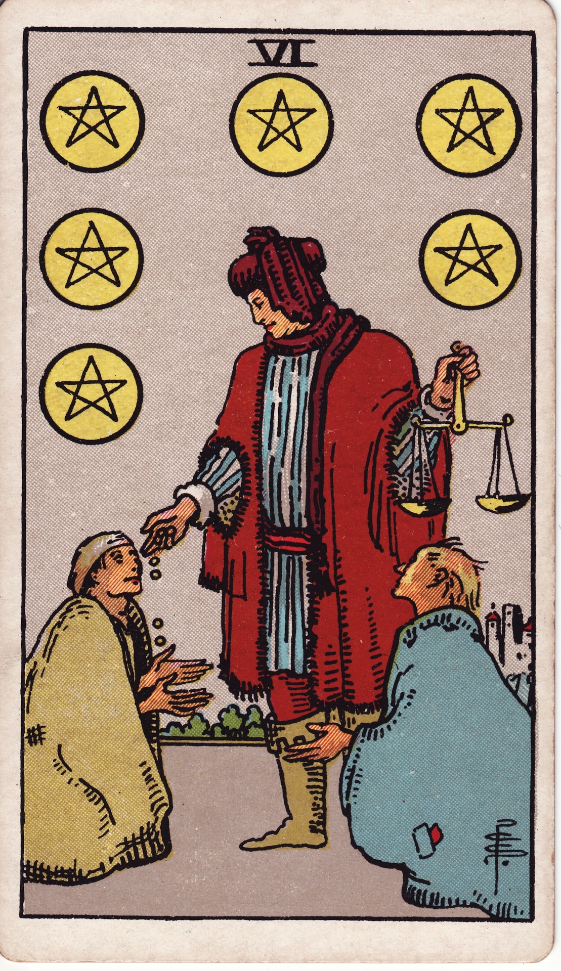Six of Pentacles - Rider-Waite-Smith Tarot
